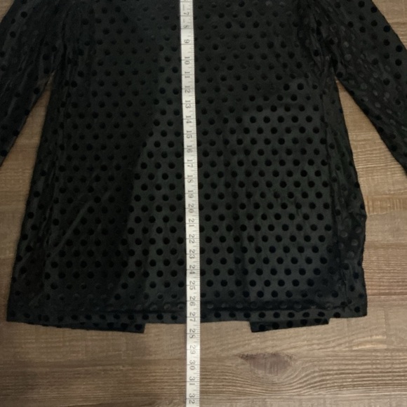 Karl Lagerfeld Paris Black Velvet Polka Dot Top - Picture 5 of 7